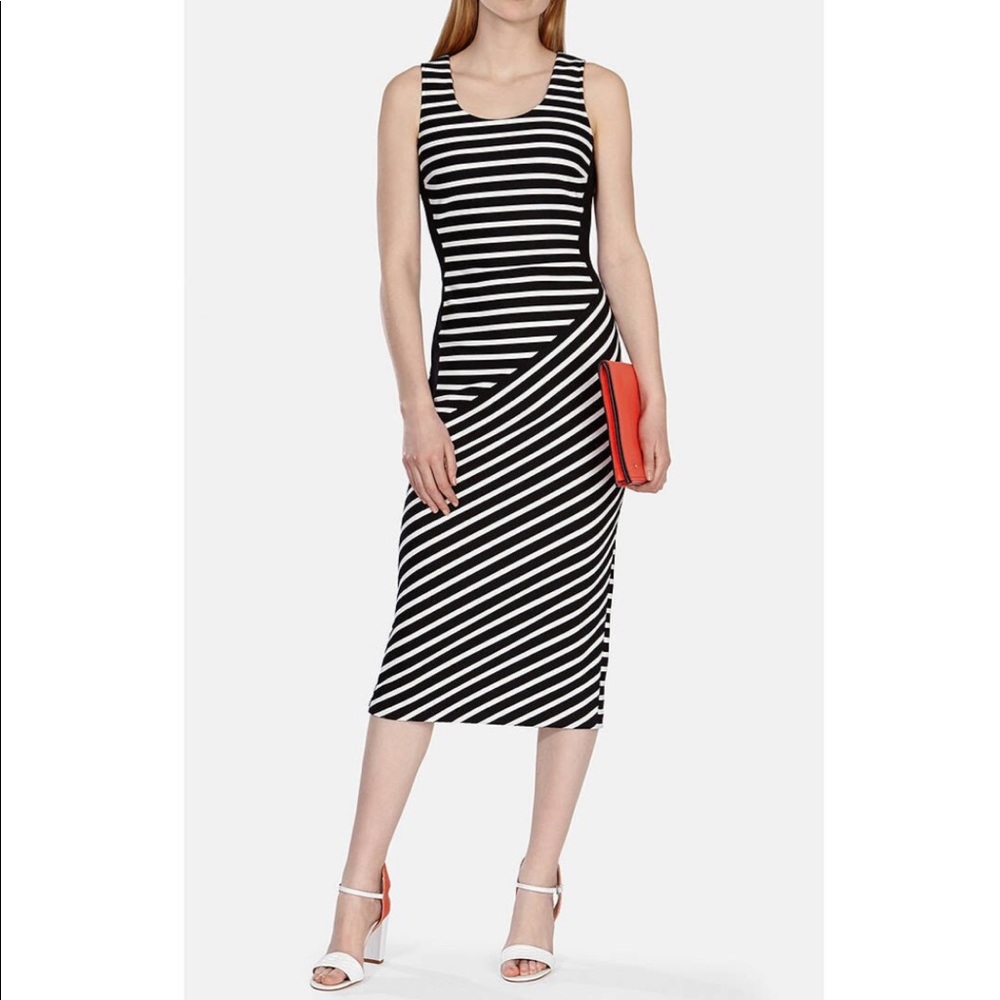 Karen Millen Jacquard Striped Jersey Dress